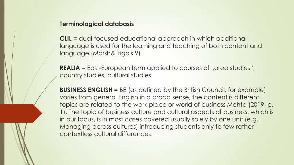 terminological databasis