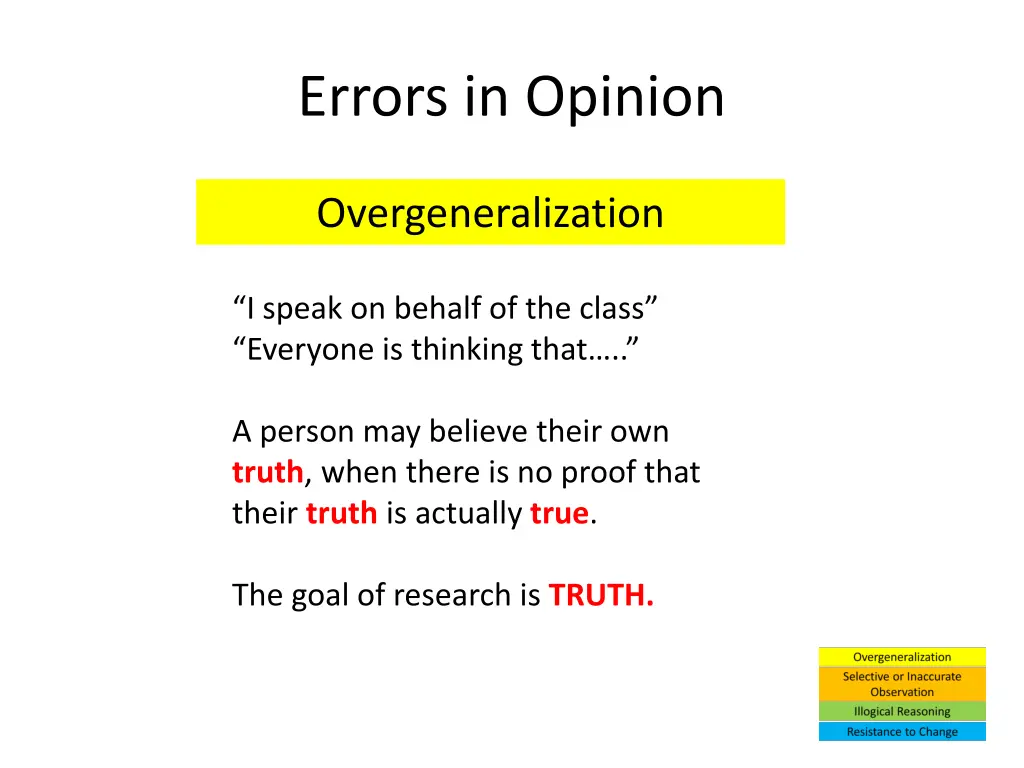 errors in opinion 1