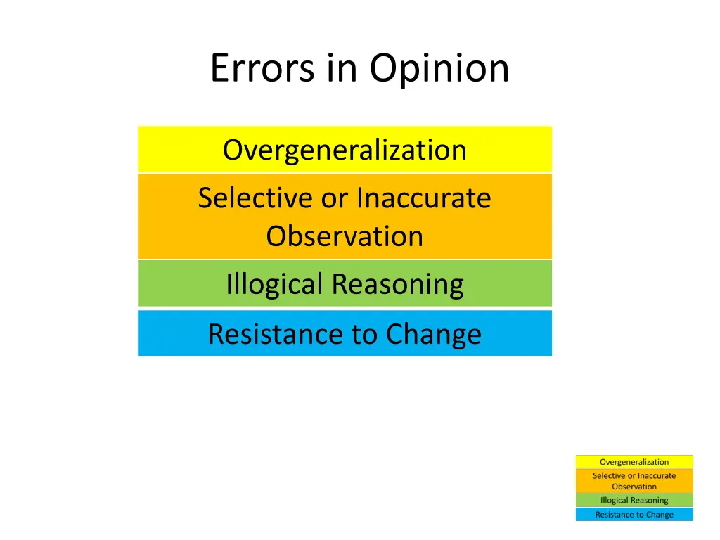errors in opinion