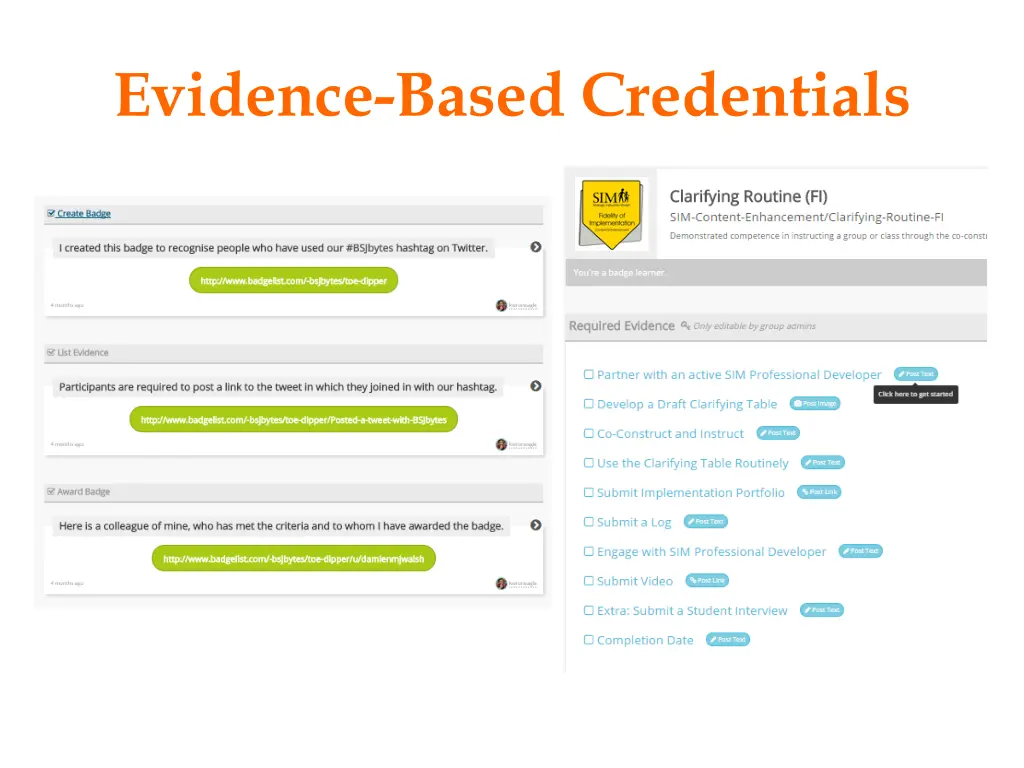 evidence based credentials