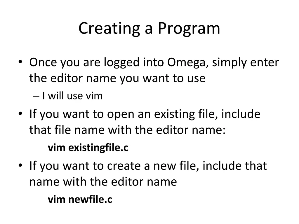 creating a program 1