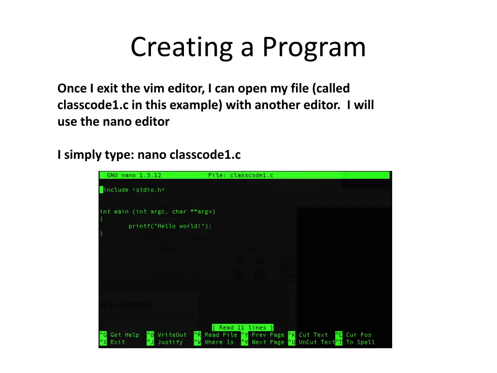 creating a program 6