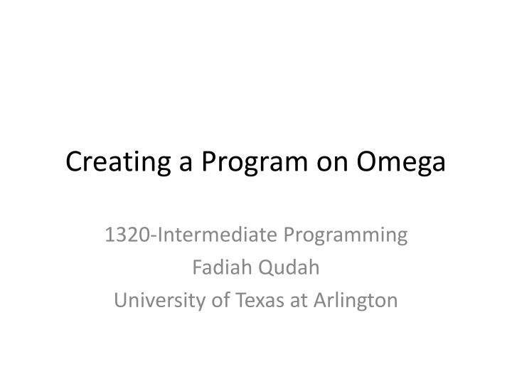 creating a program on omega