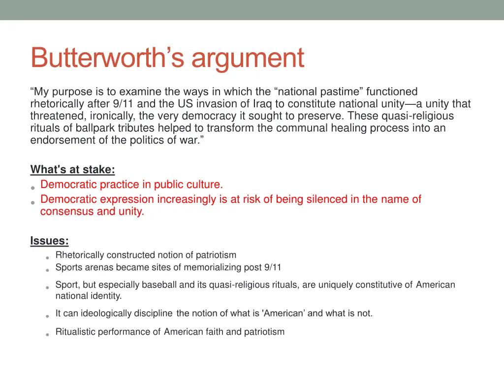 butterworth s argument