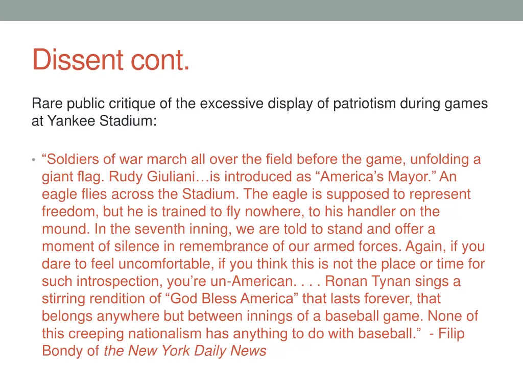 dissent cont