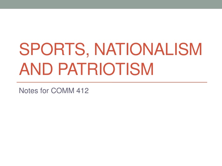 sports nationalism and patriotism