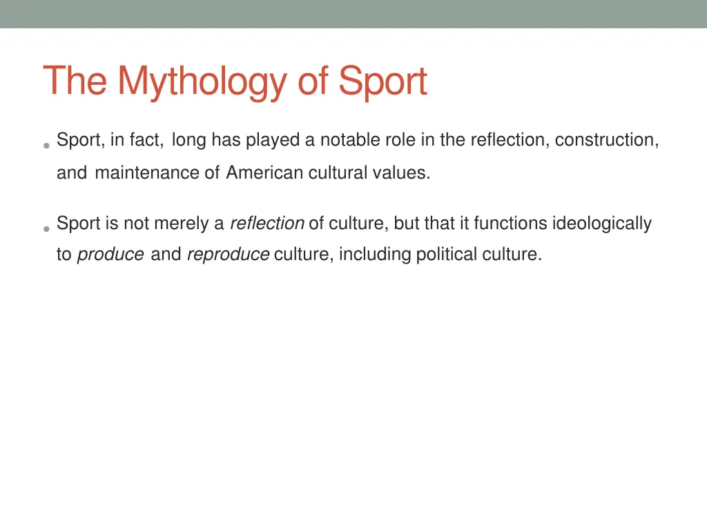 the mythology of sport