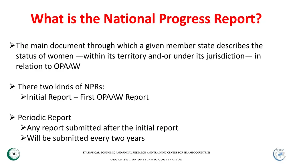what is the national progress report