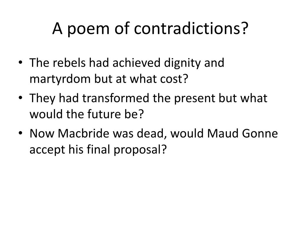 a poem of contradictions