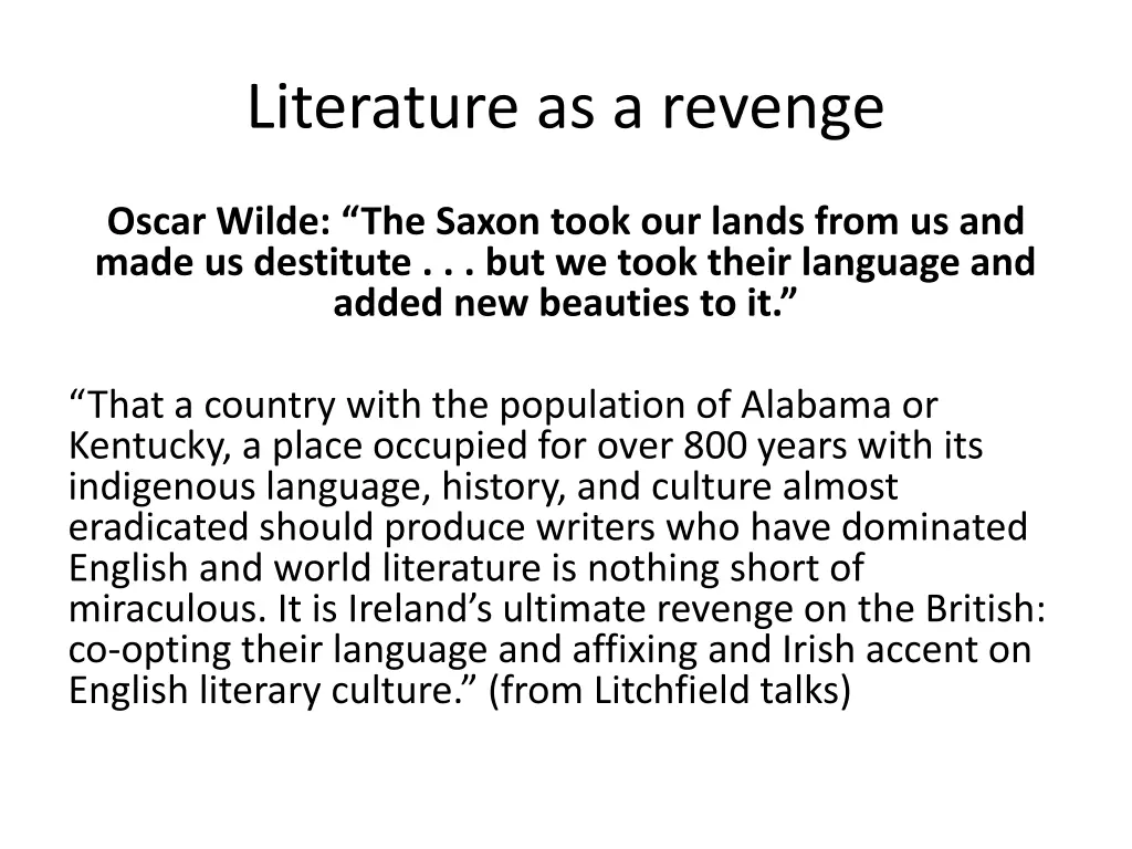 literature as a revenge