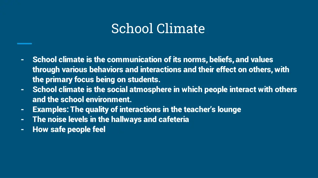 school climate