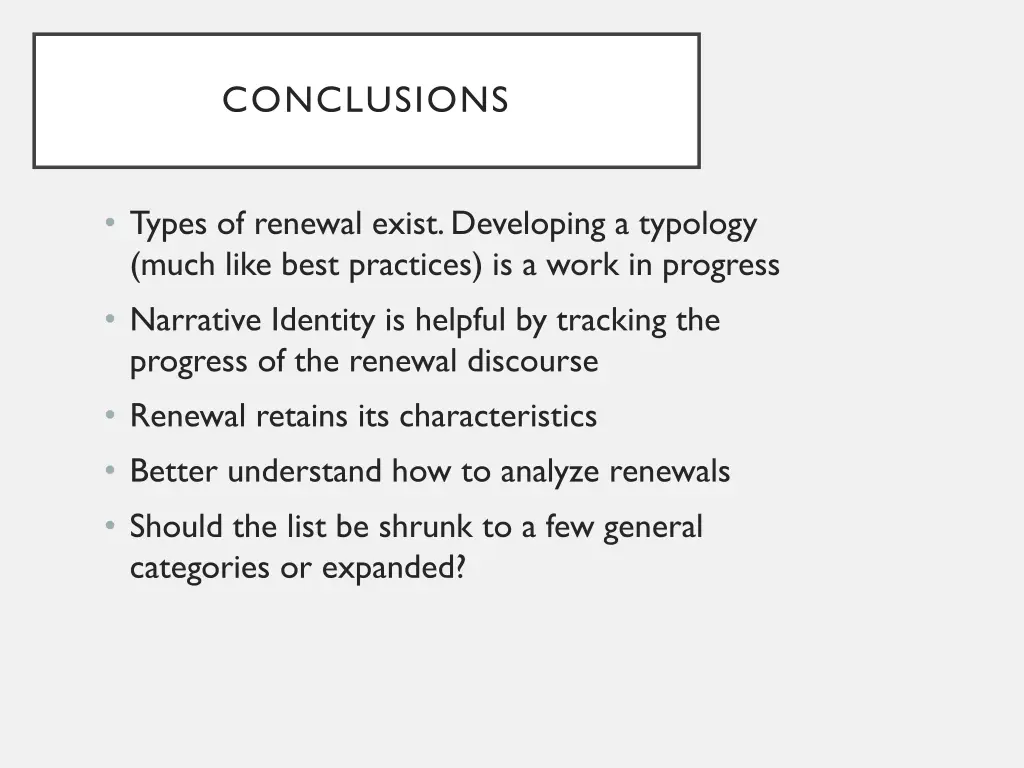 conclusions