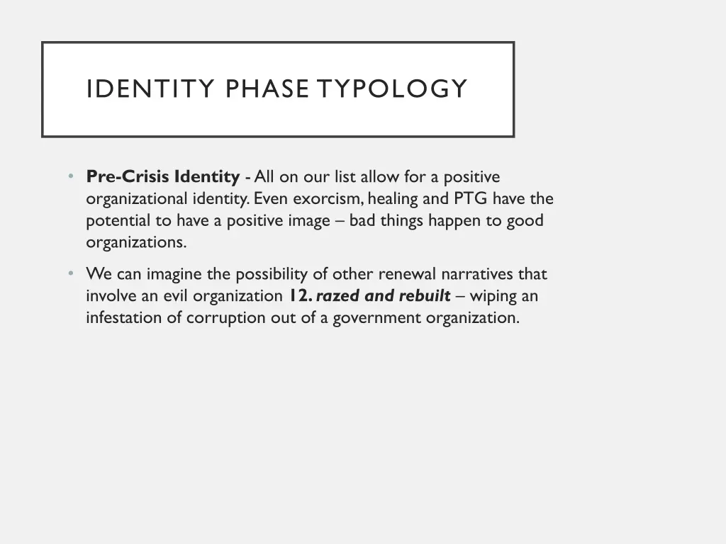 identity phase typology