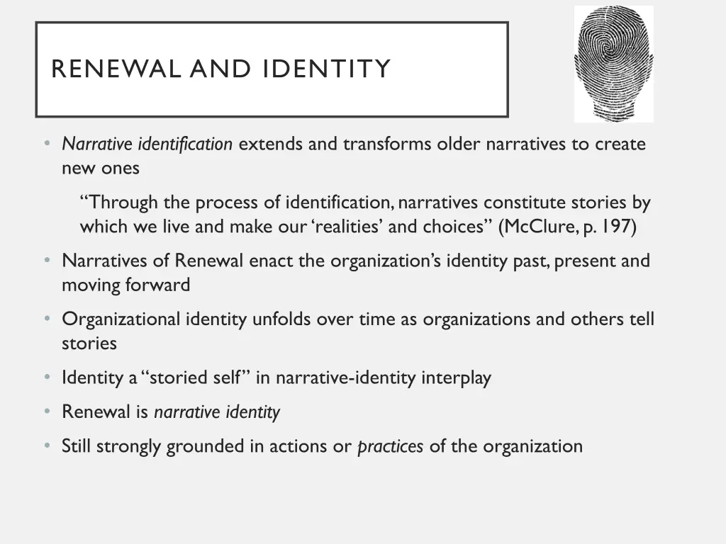 renewal and identity