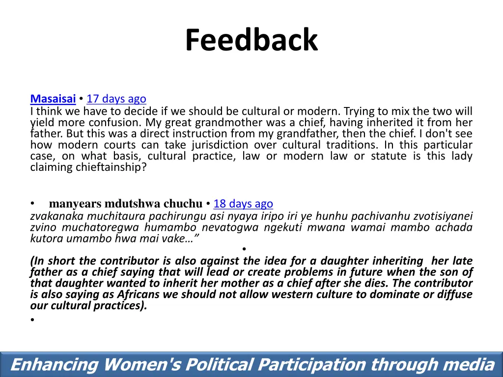 feedback