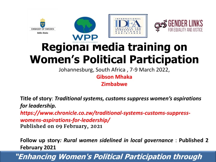 regional media training on women s political