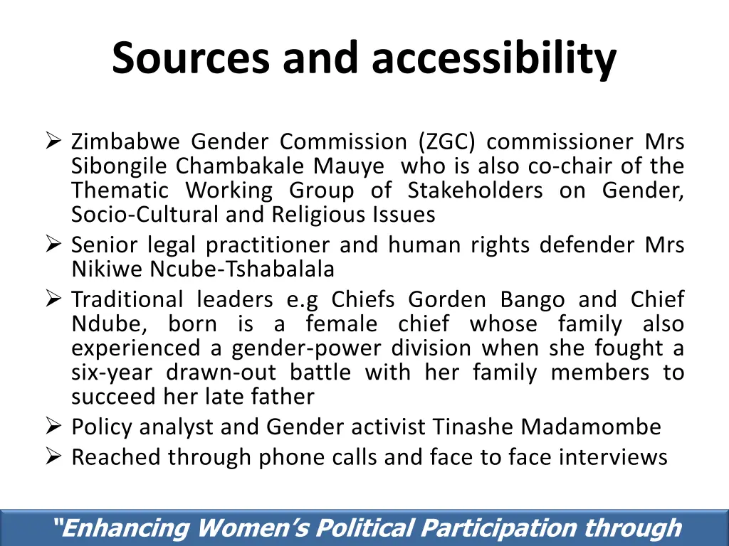 sources and accessibility