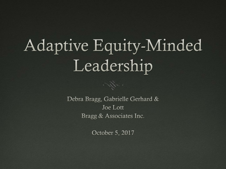 adaptive equity minded leadership
