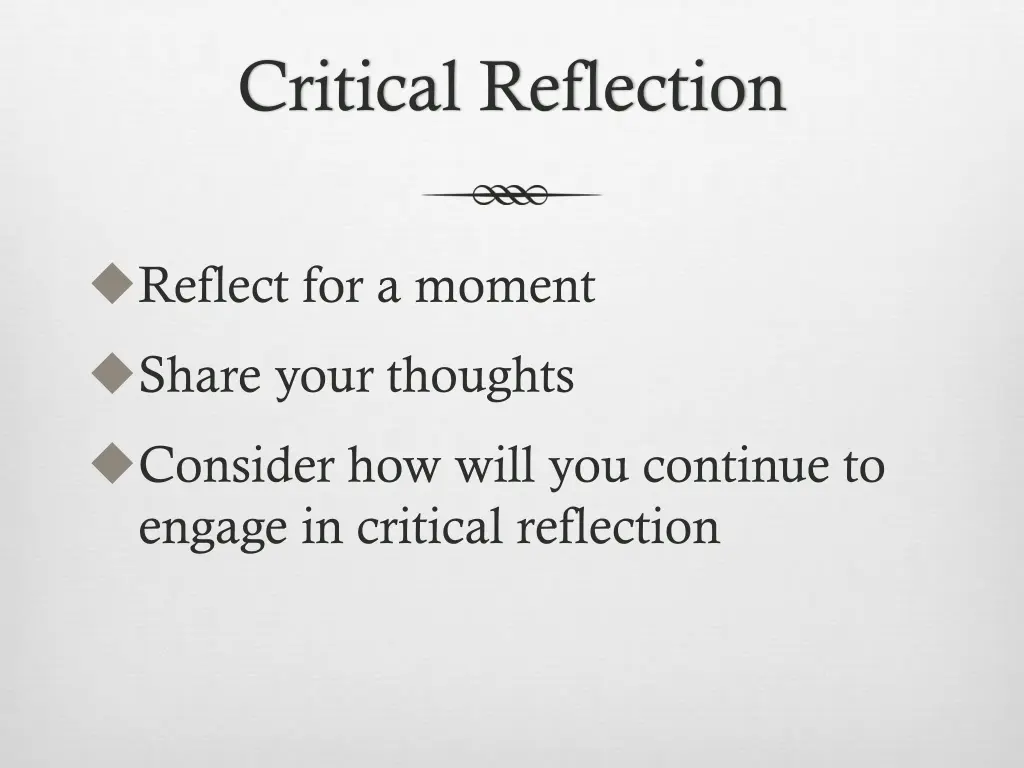 critical reflection
