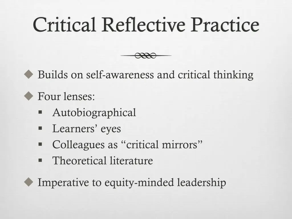 critical reflective practice