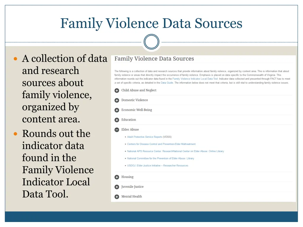 family violence data sources