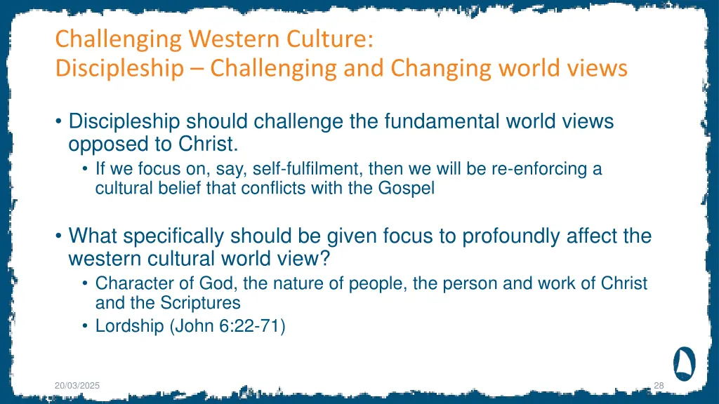 challenging western culture discipleship