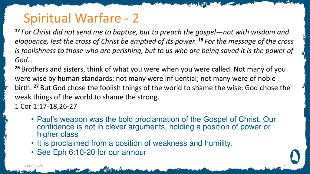 spiritual warfare 2 17 for christ did not send