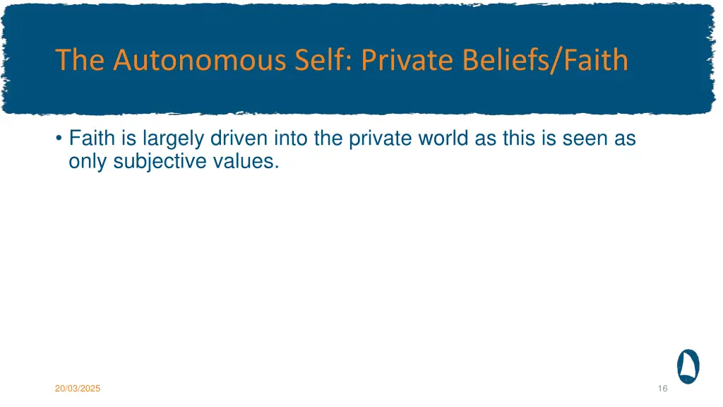 the autonomous self private beliefs faith