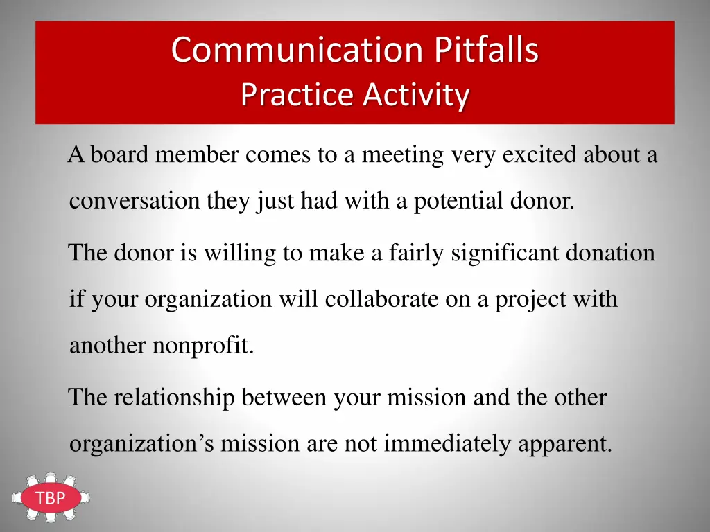 communication pitfalls practice activity