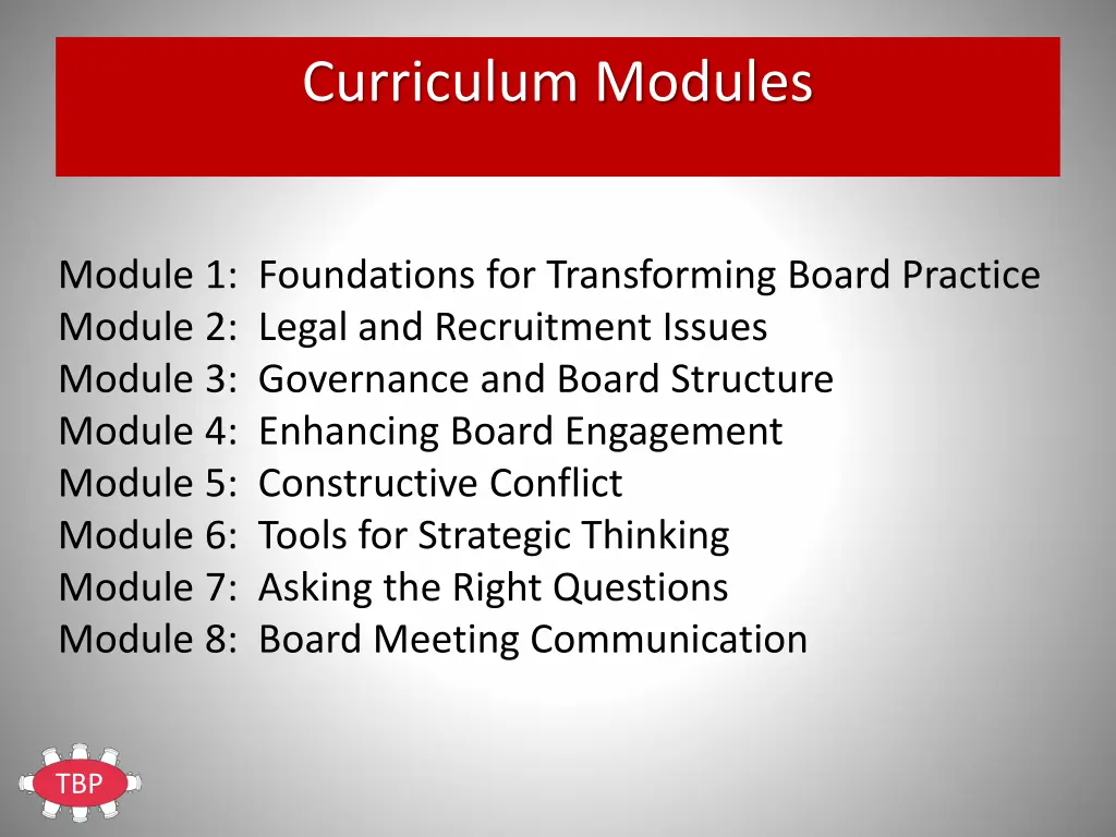 curriculum modules
