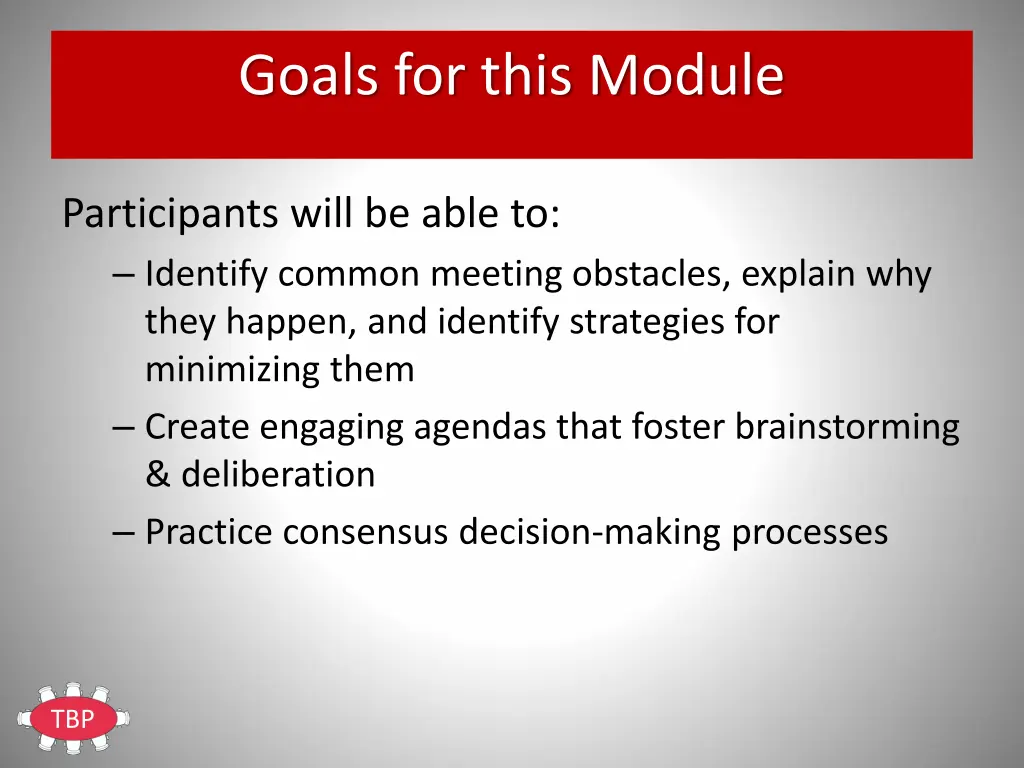 goals for this module