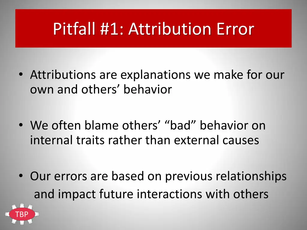 pitfall 1 attribution error
