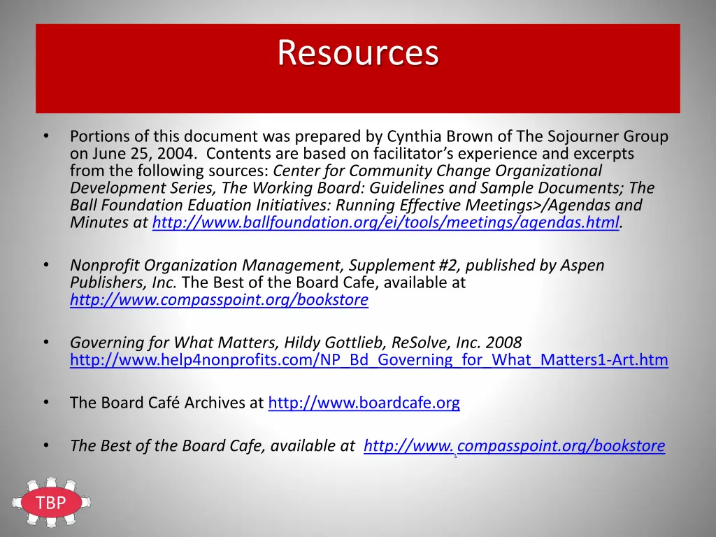 resources
