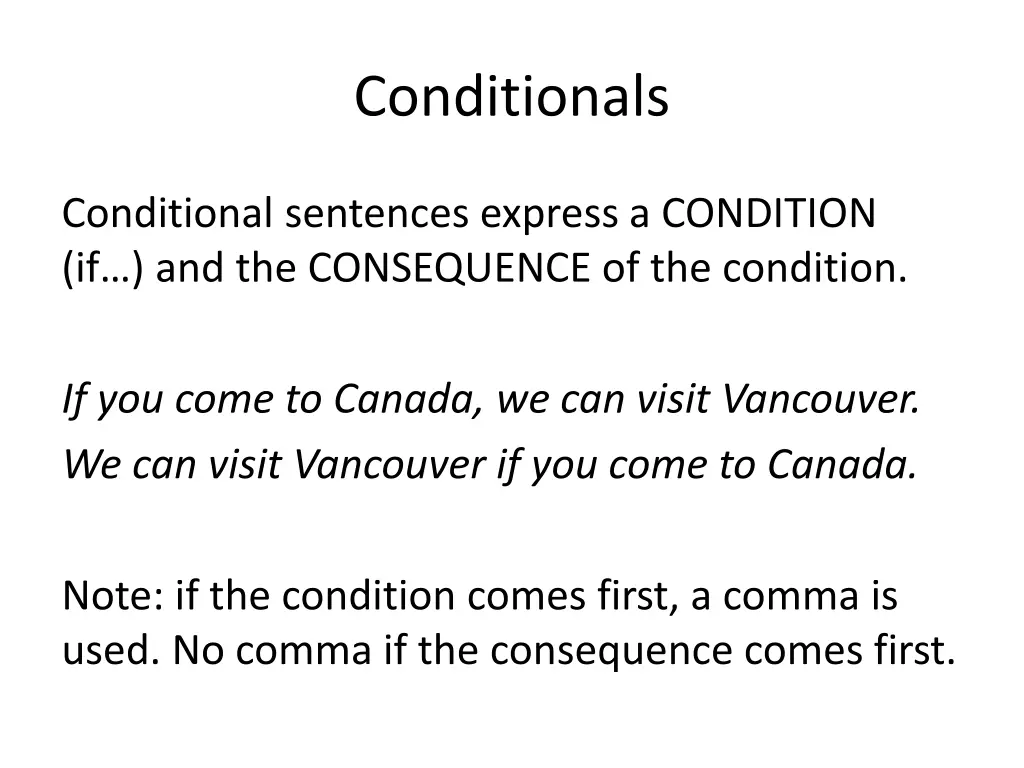 conditionals 1