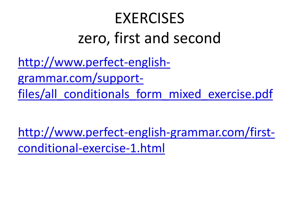 exercises zero first and second