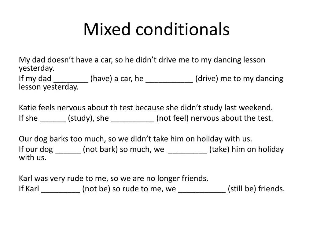 mixed conditionals 1