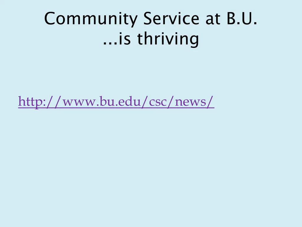 community service at b u is thriving