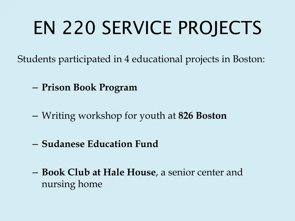 en 220 service projects