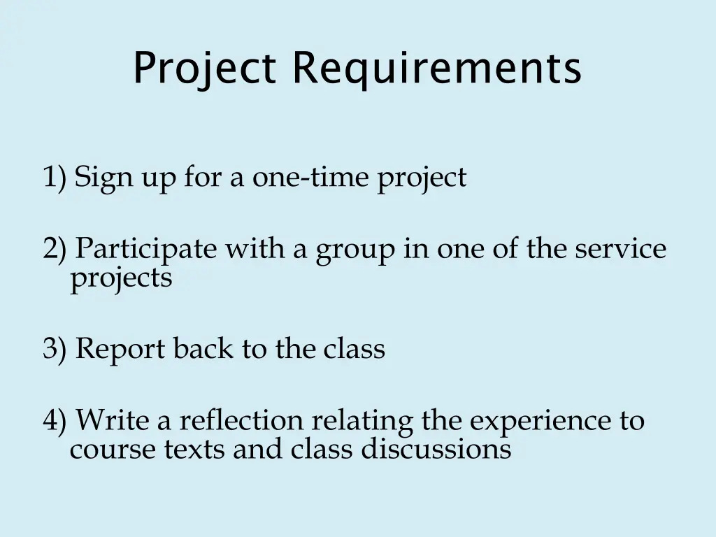project requirements