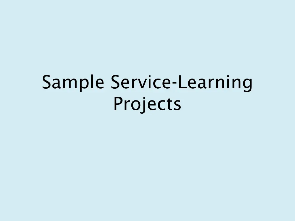 sample service learning projects