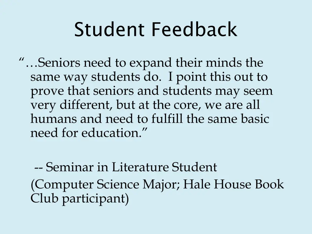 student feedback