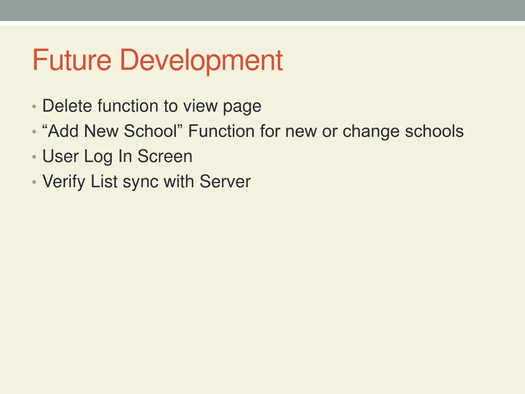 future development