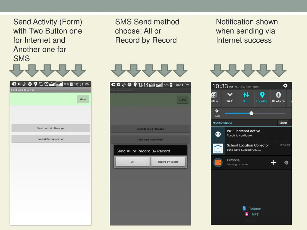 send activity form with two button