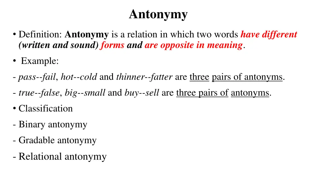 antonymy