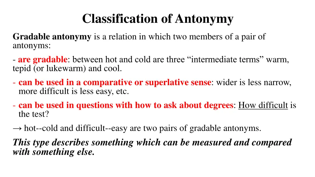 classification of antonymy