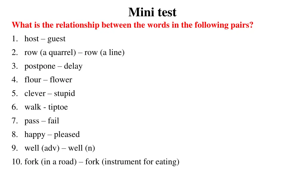 mini test 2