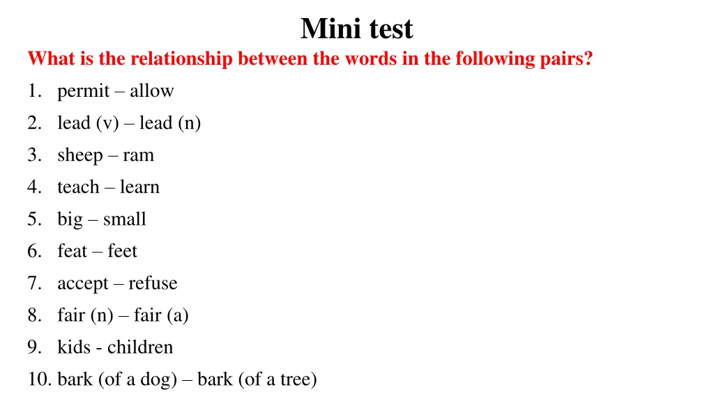 mini test
