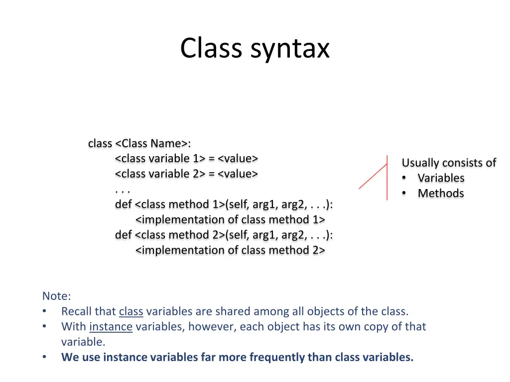 class syntax