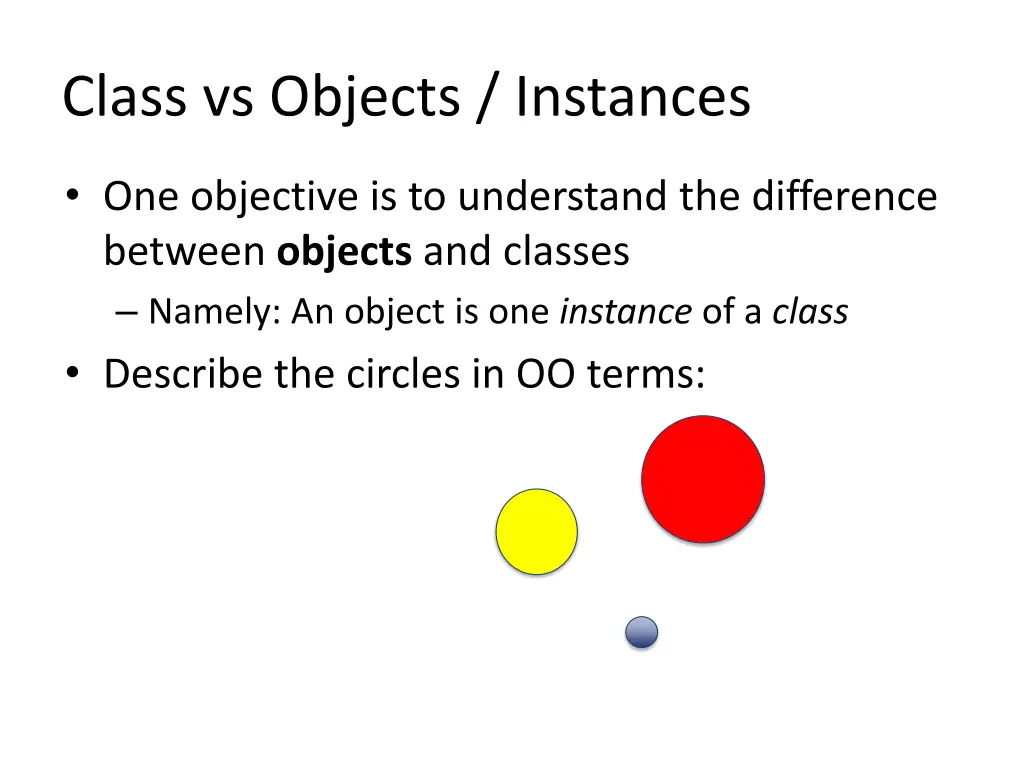 class vs objects instances