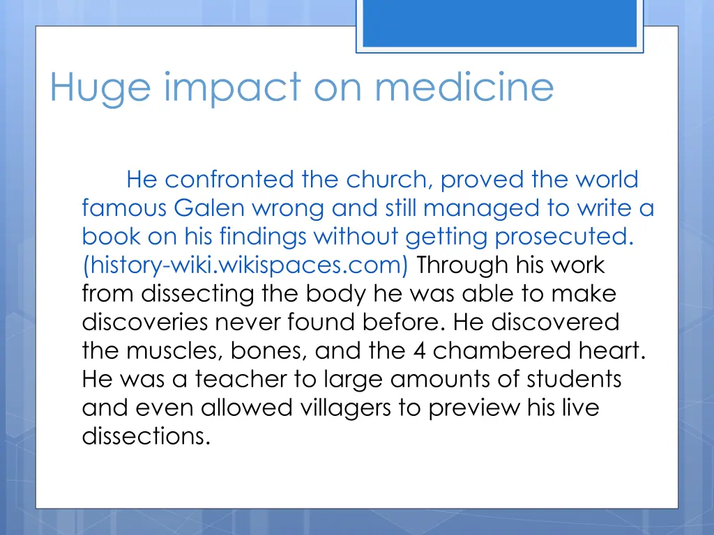 huge impact on medicine